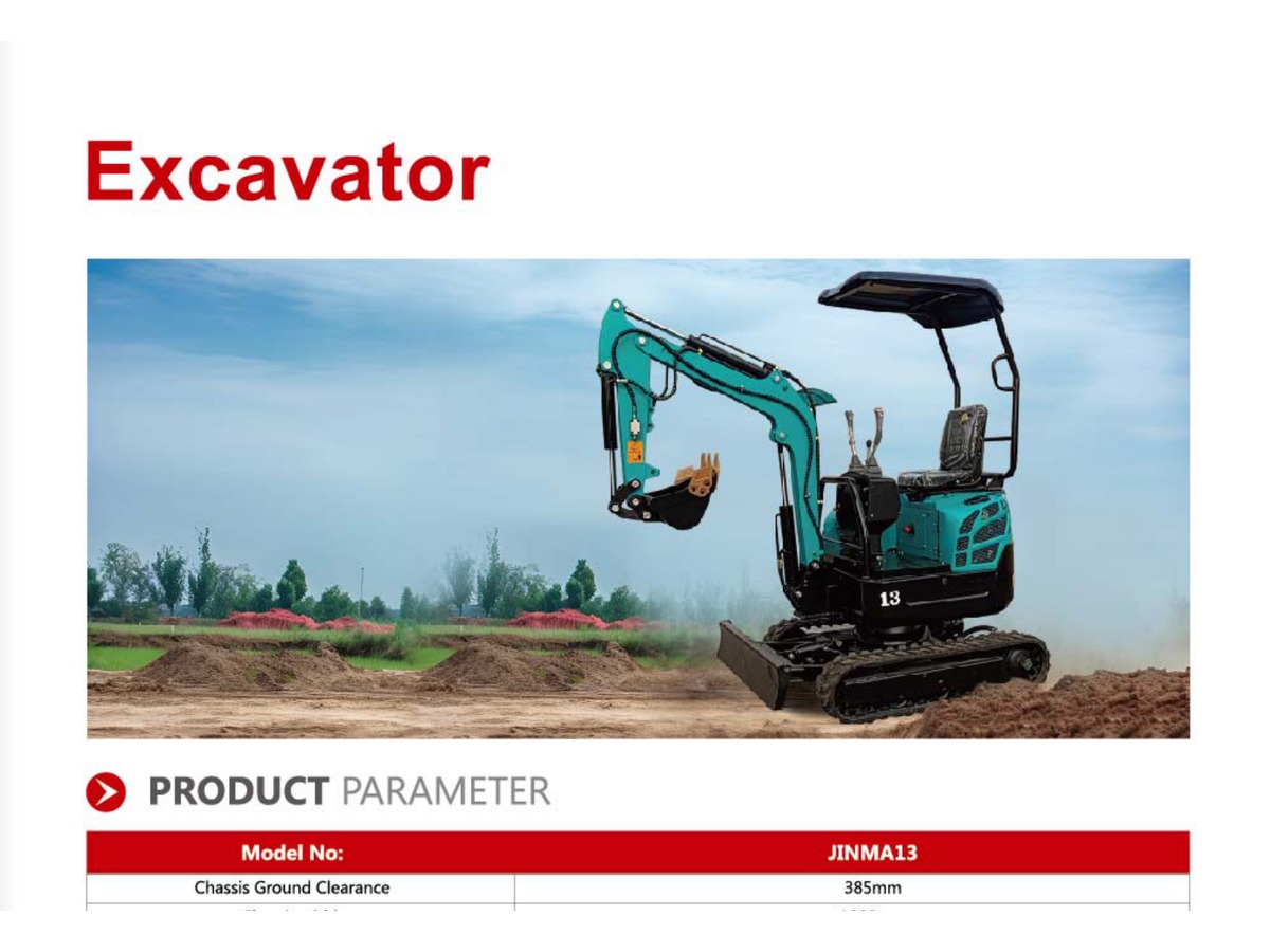 Mini Escavadeira JINMA Excavator