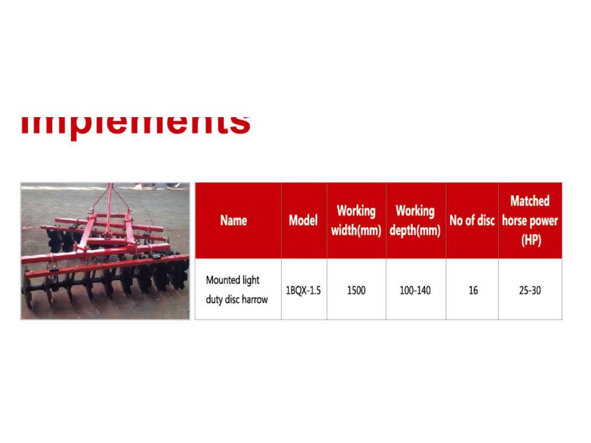 Grade Aradora Leve 1BQX-1.5 — Disc Harrow